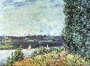 Alfred Sisley The Banks of the Seine : Wind Blowing USA oil painting artist